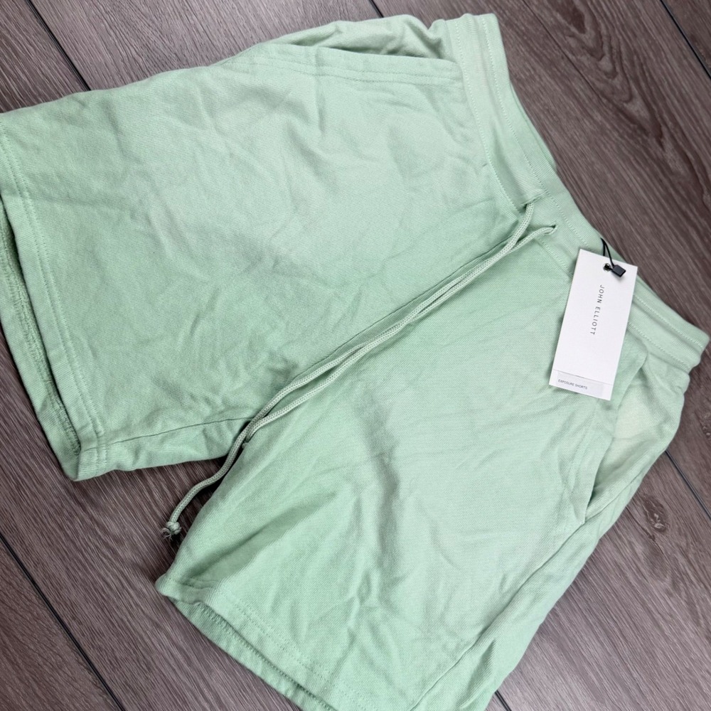 John Elliott Mens Exposure Shorts Sea Foam Green Small